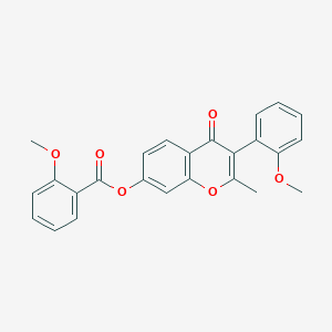 molecular formula C25H20O6 B2818391 3-(2-methoxyphenyl)-2-methyl-4-oxo-4H-chromen-7-yl 2-methoxybenzoate CAS No. 610759-31-4