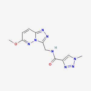 molecular formula C11H12N8O2 B2818392 N-((6-methoxy-[1,2,4]triazolo[4,3-b]pyridazin-3-yl)methyl)-1-methyl-1H-1,2,3-triazole-4-carboxamide CAS No. 2034325-84-1