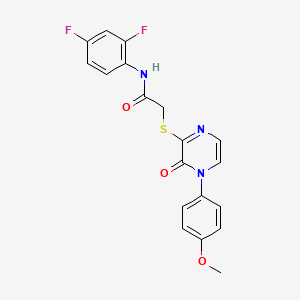 molecular formula C19H15F2N3O3S B2818394 N-(2,4-difluorophenyl)-2-((4-(4-methoxyphenyl)-3-oxo-3,4-dihydropyrazin-2-yl)thio)acetamide CAS No. 899724-51-7