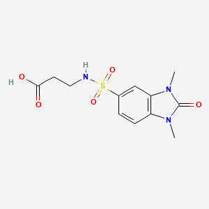 molecular formula C12H15N3O5S B2818398 3-[(1,3-Dimethyl-2-oxobenzimidazol-5-yl)sulfonylamino]propanoic acid CAS No. 825600-80-4