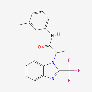 molecular formula C18H16F3N3O B2818400 N-(3-methylphenyl)-2-[2-(trifluoromethyl)-1H-1,3-benzimidazol-1-yl]propanamide CAS No. 866049-65-2