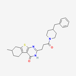 2-[3-(4-benzylpiperidin-1-yl)-3-oxopropyl]-7-methyl-5,6,7,8-tetrahydro[1]benzothieno[2,3-d]pyrimidin-4(3H)-one