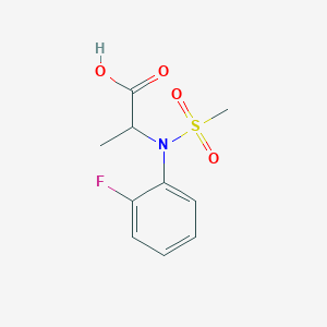 molecular formula C10H12FNO4S B2818409 N-(2-氟苯基)-N-(甲磺酰)丙氨酸 CAS No. 1049806-42-9