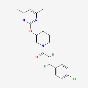 molecular formula C20H22ClN3O2 B2818410 (E)-3-(4-chlorophenyl)-1-(3-((4,6-dimethylpyrimidin-2-yl)oxy)piperidin-1-yl)prop-2-en-1-one CAS No. 2097939-91-6