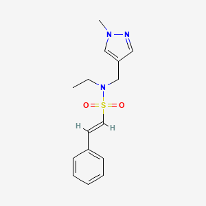 molecular formula C15H19N3O2S B2818414 (E)-N-ethyl-N-[(1-methylpyrazol-4-yl)methyl]-2-phenylethenesulfonamide CAS No. 1311999-94-6