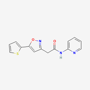 N-(pyridin-2-yl)-2-(5-(thiophen-2-yl)isoxazol-3-yl)acetamide
