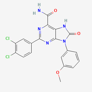 2-(3,4-dichlorophenyl)-9-(3-methoxyphenyl)-8-oxo-8,9-dihydro-7H-purine-6-carboxamide