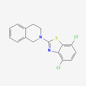 molecular formula C16H12Cl2N2S B2818435 4,7-二氯-2-(3,4-二氢异喹啉-2(1H)-基)苯并[d]噻唑 CAS No. 863001-31-4