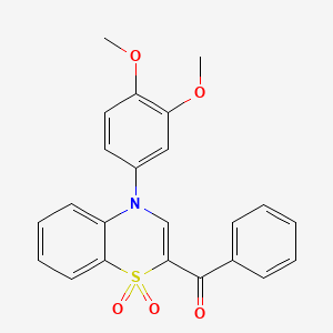 molecular formula C23H19NO5S B2818438 [4-(3,4-dimethoxyphenyl)-1,1-dioxido-4H-1,4-benzothiazin-2-yl](phenyl)methanone CAS No. 1114652-13-9
