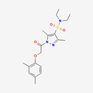 molecular formula C19H27N3O4S B2818439 1-[2-(2,4-dimethylphenoxy)acetyl]-N,N-diethyl-3,5-dimethyl-1H-pyrazole-4-sulfonamide CAS No. 1019105-69-1