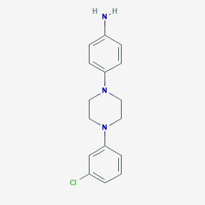 molecular formula C16H18ClN3 B281844 4-[4-(3-氯苯基)-1-哌嗪基]苯胺 