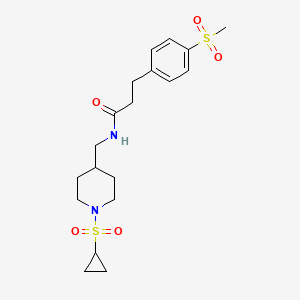 N-((1-(cyclopropylsulfonyl)piperidin-4-yl)methyl)-3-(4-(methylsulfonyl)phenyl)propanamide