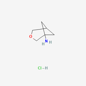molecular formula C6H12ClNO B2818455 3-Oxabicyclo[3.1.1]heptan-1-amine;hydrochloride CAS No. 2580199-45-5