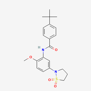 molecular formula C21H26N2O4S B2818459 4-叔丁基-N-[5-(1,1-二氧代异噻唑啉-2-基)-2-甲氧基苯基]苯甲酰胺 CAS No. 1005297-14-2