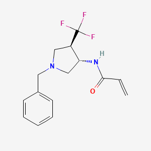 B2818460 N-[(3S,4R)-1-Benzyl-4-(trifluoromethyl)pyrrolidin-3-yl]prop-2-enamide CAS No. 2361657-06-7