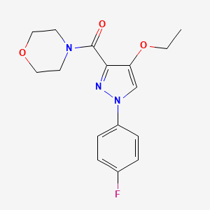 molecular formula C16H18FN3O3 B2818463 (4-乙氧基-1-(4-氟苯基)-1H-吡唑-3-基)(吗啉基)甲酮 CAS No. 1171478-37-7