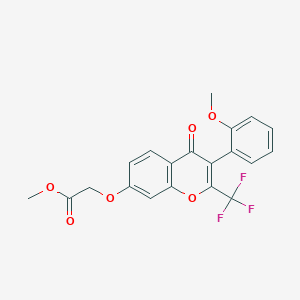 molecular formula C20H15F3O6 B2818469 methyl {[3-(2-methoxyphenyl)-4-oxo-2-(trifluoromethyl)-4H-chromen-7-yl]oxy}acetate CAS No. 303119-77-9