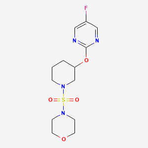 molecular formula C13H19FN4O4S B2818470 4-((3-((5-Fluoropyrimidin-2-yl)oxy)piperidin-1-yl)sulfonyl)morpholine CAS No. 2034578-79-3