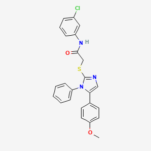 molecular formula C24H20ClN3O2S B2818478 N-(3-chlorophenyl)-2-((5-(4-methoxyphenyl)-1-phenyl-1H-imidazol-2-yl)thio)acetamide CAS No. 1207040-92-3