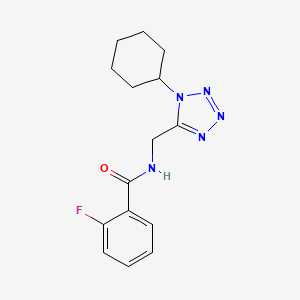 molecular formula C15H18FN5O B2818479 N-((1-cyclohexyl-1H-tetrazol-5-yl)methyl)-2-fluorobenzamide CAS No. 921144-09-4
