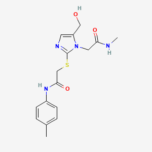 2-((5-(hydroxymethyl)-1-(2-(methylamino)-2-oxoethyl)-1H-imidazol-2-yl)thio)-N-(p-tolyl)acetamide