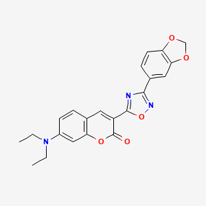 3-(3-(benzo[d][1,3]dioxol-5-yl)-1,2,4-oxadiazol-5-yl)-7-(diethylamino)-2H-chromen-2-one