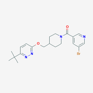 molecular formula C20H25BrN4O2 B2818492 (5-Bromopyridin-3-yl)-[4-[(6-tert-butylpyridazin-3-yl)oxymethyl]piperidin-1-yl]methanone CAS No. 2320889-66-3
