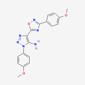 molecular formula C18H16N6O3 B2818506 1-(4-甲氧苯基)-4-[3-(4-甲氧苯基)-1,2,4-噁二唑-5-基]-1H-1,2,3-三唑-5-胺 CAS No. 892746-84-8