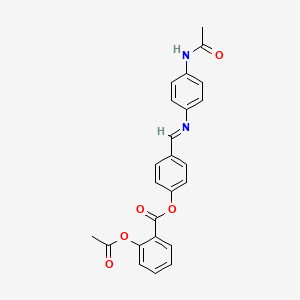 molecular formula C24H20N2O5 B2818507 [4-[(4-乙酰氨基苯)亚甲基]苯基] 2-乙酰氧基苯甲酸酯 CAS No. 611173-88-7