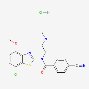 N-(7-chloro-4-methoxybenzo[d]thiazol-2-yl)-4-cyano-N-(2-(dimethylamino)ethyl)benzamide hydrochloride