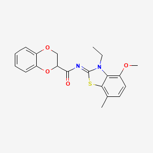 (Z)-N-(3-ethyl-4-methoxy-7-methylbenzo[d]thiazol-2(3H)-ylidene)-2,3-dihydrobenzo[b][1,4]dioxine-2-carboxamide