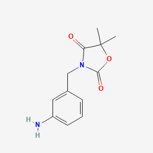 molecular formula C12H14N2O3 B2818522 3-[(3-氨基苯基)甲基]-5,5-二甲基-1,3-噁唑烷-2,4-二酮 CAS No. 2567498-67-1