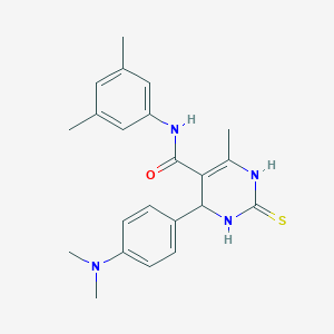 molecular formula C22H26N4OS B2818531 4-(4-(dimethylamino)phenyl)-N-(3,5-dimethylphenyl)-6-methyl-2-thioxo-1,2,3,4-tetrahydropyrimidine-5-carboxamide CAS No. 537679-58-6