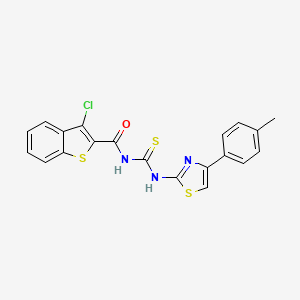 3-chloro-N-((4-(p-tolyl)thiazol-2-yl)carbamothioyl)benzo[b]thiophene-2-carboxamide