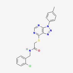 molecular formula C20H17ClN6OS B2818536 N-[(2-chlorophenyl)methyl]-2-[3-(4-methylphenyl)triazolo[4,5-d]pyrimidin-7-yl]sulfanylacetamide CAS No. 863459-64-7