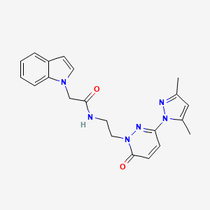N-(2-(3-(3,5-dimethyl-1H-pyrazol-1-yl)-6-oxopyridazin-1(6H)-yl)ethyl)-2-(1H-indol-1-yl)acetamide