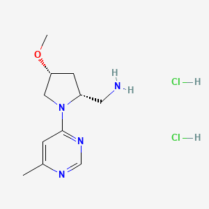 [(2R,4R)-4-Methoxy-1-(6-methylpyrimidin-4-yl)pyrrolidin-2-yl]methanamine;dihydrochloride