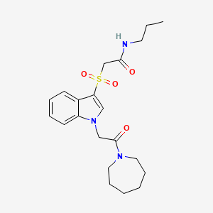 2-((1-(2-(azepan-1-yl)-2-oxoethyl)-1H-indol-3-yl)sulfonyl)-N-propylacetamide