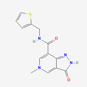 molecular formula C13H12N4O2S B2818554 5-methyl-3-oxo-N-(thiophen-2-ylmethyl)-3,5-dihydro-2H-pyrazolo[4,3-c]pyridine-7-carboxamide CAS No. 1203413-56-2