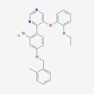 2-[5-(2-Ethoxyphenoxy)pyrimidin-4-yl]-5-[(2-methylphenyl)methoxy]phenol