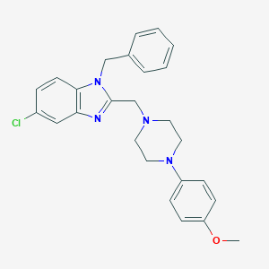 molecular formula C26H27ClN4O B281856 4-{4-[(1-benzyl-5-chloro-1H-benzimidazol-2-yl)methyl]-1-piperazinyl}phenyl methyl ether 