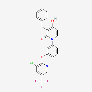 molecular formula C24H16ClF3N2O3 B2818560 3-benzyl-1-(3-{[3-chloro-5-(trifluoromethyl)-2-pyridinyl]oxy}phenyl)-4-hydroxy-2(1H)-pyridinone CAS No. 551930-55-3