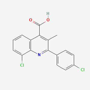 molecular formula C17H11Cl2NO2 B2818564 8-Chloro-2-(4-chlorophenyl)-3-methylquinoline-4-carboxylic acid CAS No. 862677-09-6