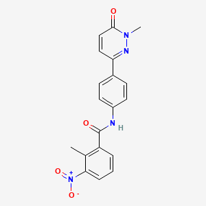 molecular formula C19H16N4O4 B2818566 2-methyl-N-(4-(1-methyl-6-oxo-1,6-dihydropyridazin-3-yl)phenyl)-3-nitrobenzamide CAS No. 899974-32-4