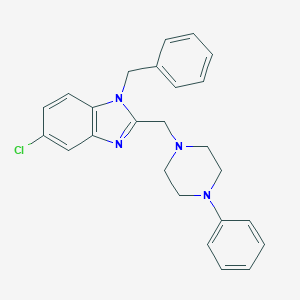 molecular formula C25H25ClN4 B281857 1-benzyl-5-chloro-2-[(4-phenyl-1-piperazinyl)methyl]-1H-benzimidazole 