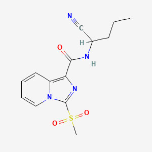 molecular formula C14H16N4O3S B2818570 N-(1-cyanobutyl)-3-methanesulfonylimidazo[1,5-a]pyridine-1-carboxamide CAS No. 1281009-46-8