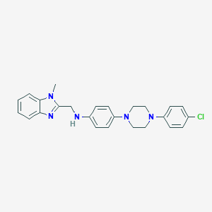 N-{4-[4-(4-chlorophenyl)-1-piperazinyl]phenyl}-N-[(1-methyl-1H-benzimidazol-2-yl)methyl]amine