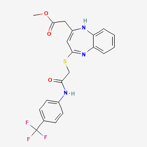 methyl {4-[(2-oxo-2-{[4-(trifluoromethyl)phenyl]amino}ethyl)thio]-1H-1,5-benzodiazepin-2-yl}acetate