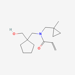 molecular formula C15H25NO2 B2818583 N-[[1-(Hydroxymethyl)cyclopentyl]methyl]-N-[(1-methylcyclopropyl)methyl]prop-2-enamide CAS No. 2411252-34-9