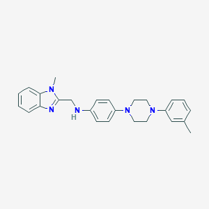 molecular formula C26H29N5 B281860 N-[(1-methyl-1H-benzimidazol-2-yl)methyl]-N-{4-[4-(3-methylphenyl)-1-piperazinyl]phenyl}amine 